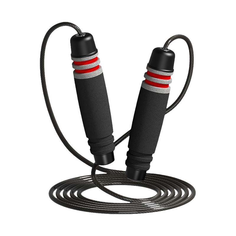 TS-3 Màu đầu đơn/7 rãnh Hình trống Dây nhảy có tay cầm xốp cho người lớn